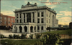 Philadelphia & Reading R. R. Station Harrisburg, PA Postcard Postcard