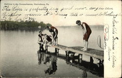 Bathing in the Susquehana Harrisburg, PA Postcard Postcard