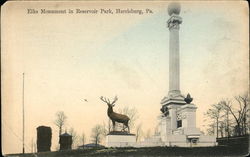 Elk's Monument in Reservoir Park Postcard