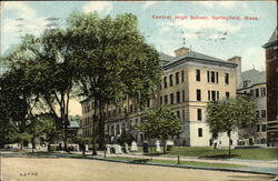 Street View of Central High School Postcard