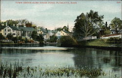 Town Brook, Alms House Pond Plymouth, MA Postcard Postcard