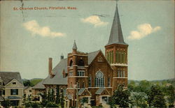 St. Charles Church Pittsfield, MA Postcard Postcard