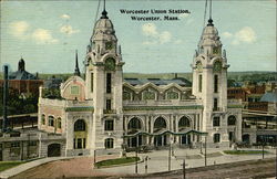 Worcester Union Station Postcard