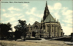 First Baptist Church Worcester, MA Postcard Postcard