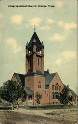 Congregational Church Orange, MA Postcard Postcard