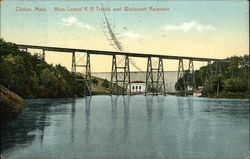 Mass. Central R.R. Trestle and Wachusett Reservoir Postcard