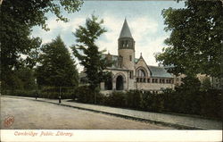 Street View of Public Library Postcard