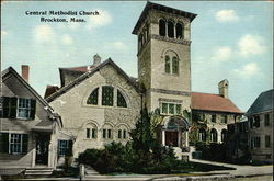 Central Methodist Church Brockton, MA Postcard Postcard