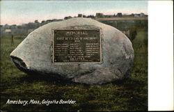 Golgotha Bowlder Amesbury, MA Postcard Postcard