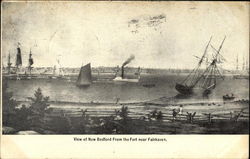 View of New Bedford From the Fort Near Fairhaven Postcard