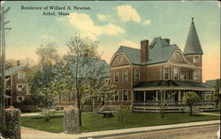 Residence of Willard A. Newton Athol, MA Postcard Postcard