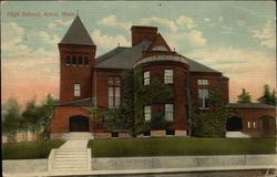 Street View of High School Athol, MA Postcard Postcard