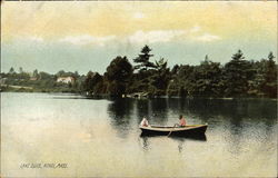 Row Boat on Lake Ellis Postcard