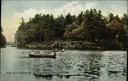 Lake Ellis showing Island Athol, MA Postcard Postcard