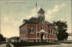 Main Street School Postcard