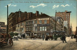 Turks Head, showing Westminster and Weybosset Streets Postcard