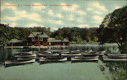 Roger Williams Park, Boathouse and Boats Postcard