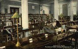 Reference Room, Providence Public Library Rhode Island Postcard Postcard