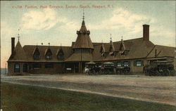 Pavillion, Main Entrance, Easton Beach Newport, RI Postcard Postcard