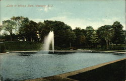 Lake in Wilcox Park WEsterly, RI Postcard Postcard