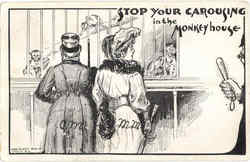 Stop Your Carousing In The Monkey House Postcard