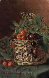 Basket of Cherries Fruit Postcard Postcard