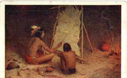 Indians Painting Postcard