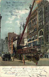 Hook And Ladder In Action Trucks Postcard Postcard