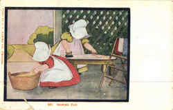 Ironing Day Children Postcard Postcard