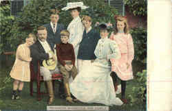 President Roosevelt And Family Postcard