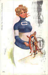 Colby Collge Girl J. I. Austen Co. Postcard