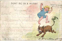 Don't Be In A Hurry Dogs Postcard Postcard