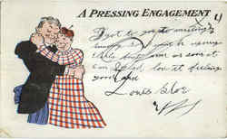 A Pressing Engagement Postcard