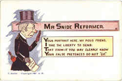 Mr Snide Reformer Postcard