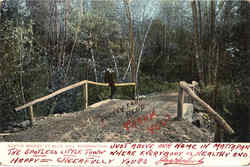 Rustic Bridge At Blue Hill Reservation Massachusetts Postcard Postcard