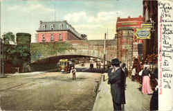 Rail Road Arch Over Main Street Postcard