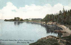 Shore Scene Toward Pearl Of Orrs Island House Postcard