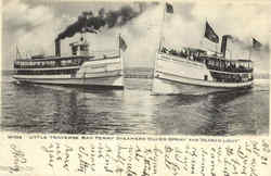 Little Traverse Bay Ferry Steamers Silver Spray And Search Light Postcard