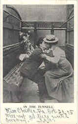 In The Tunnell Trains, Railroad Postcard Postcard