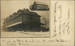 The first bunk house and the present bunk house Postcard