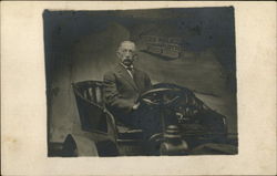 Portrait of Older Man in Automobile Cars Postcard Postcard