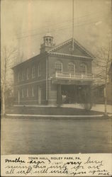 Town Hall, Fire Station Ridley Park, PA Postcard Postcard