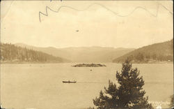 Vie of Island in Lake Postcard