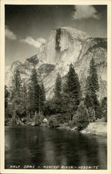 Half Dome, Merced River, Yosemite Yosemite National Park Postcard Postcard