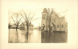 Flood streets in Hatfield Massachusetts Postcard