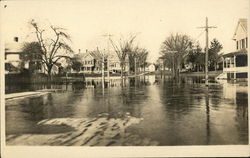 Flooded streets Hatfield, MA Postcard Postcard