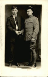 Two Brothers, Soldier North Dakota World War I Postcard Postcard