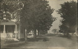 View Down Residential Street Massachusetts Postcard Postcard