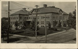 View of Large Brick Building, School? Massachusetts Postcard Postcard