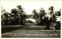 Granada Entrance to Coral Gables, Miami Florida Postcard Postcard